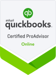 A certified proadvisor badge for quickbooks online.